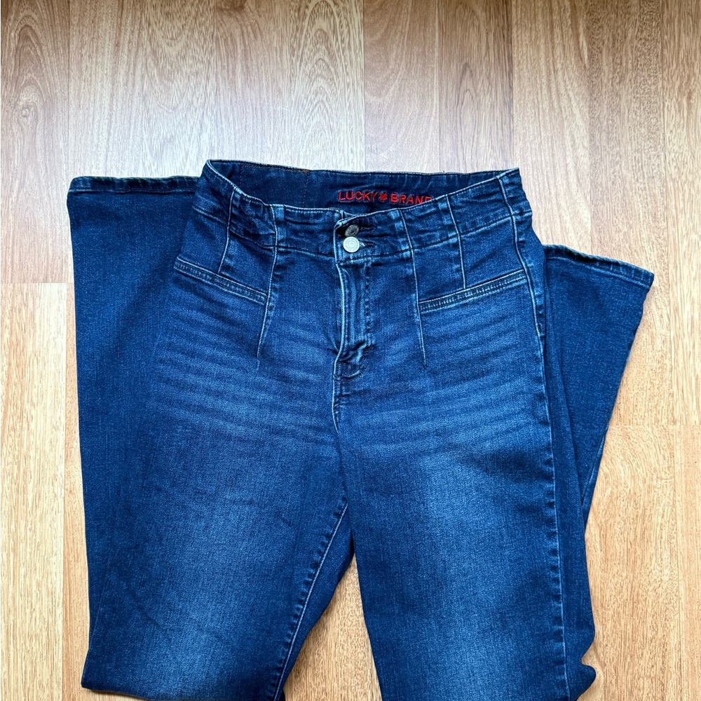 Lucky Brand Dark Indigo High-Rise Stevie Flare Jeans